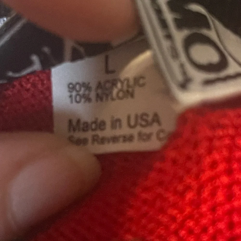 Sam Remo‎ by Laura knits red black cardigan sweater front zip size large vintage